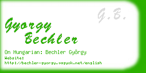 gyorgy bechler business card
